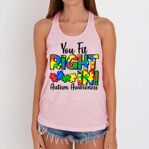 You Fit Right In Autism Awareness Women's Knotted Racerback Tank