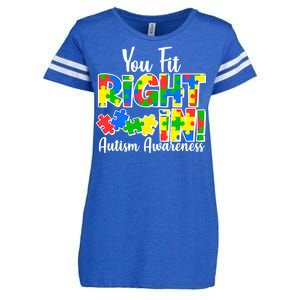 You Fit Right In Autism Awareness Enza Ladies Jersey Football T-Shirt