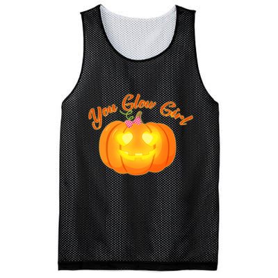 You Glow Girl Cute Pumpkin Mesh Reversible Basketball Jersey Tank