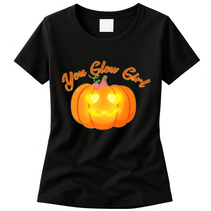 You Glow Girl Cute Pumpkin Womens T-Shirt