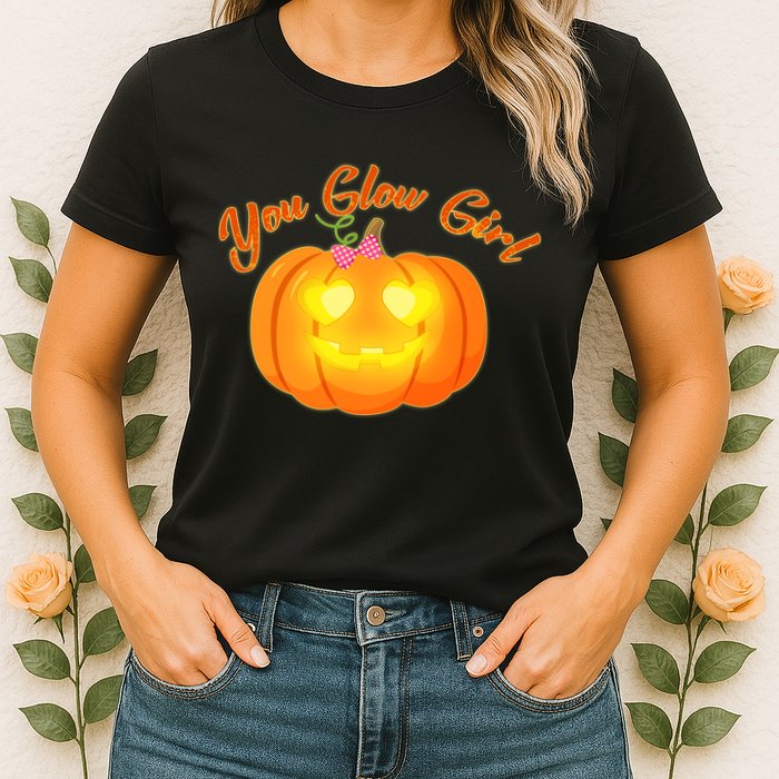 You Glow Girl Cute Pumpkin Womens T-Shirt