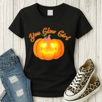 You Glow Girl Cute Pumpkin Womens T-Shirt