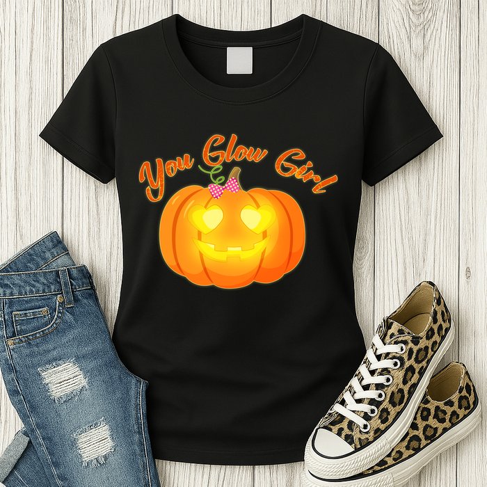 You Glow Girl Cute Pumpkin Womens T-Shirt