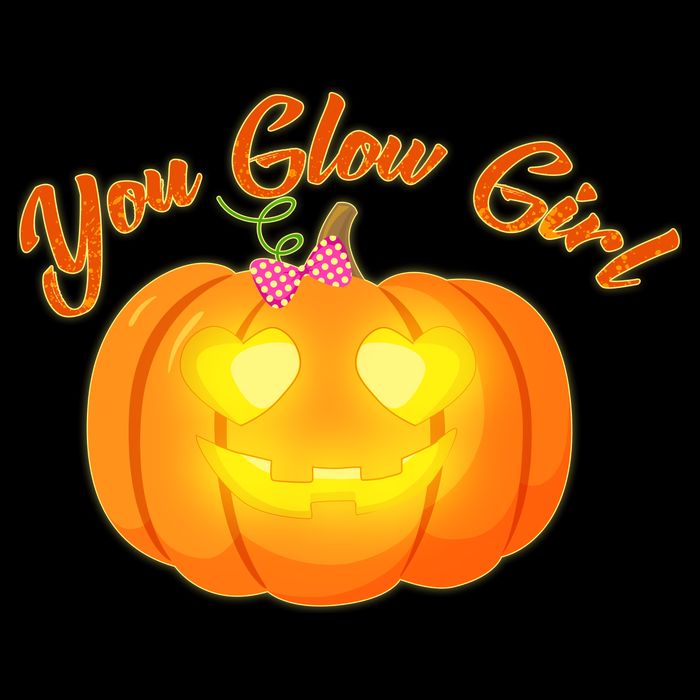 You Glow Girl Cute Pumpkin Womens T-Shirt