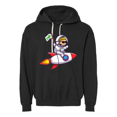 You GME Stonk To The Moon WSB Stock Market Garment-Dyed Fleece Hoodie
