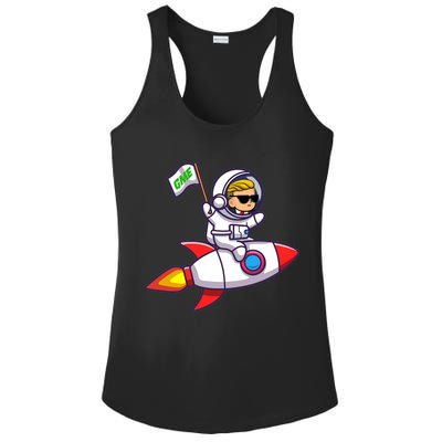 You GME Stonk To The Moon WSB Stock Market Ladies PosiCharge Competitor Racerback Tank