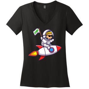 You GME Stonk To The Moon WSB Stock Market Women's V-Neck T-Shirt