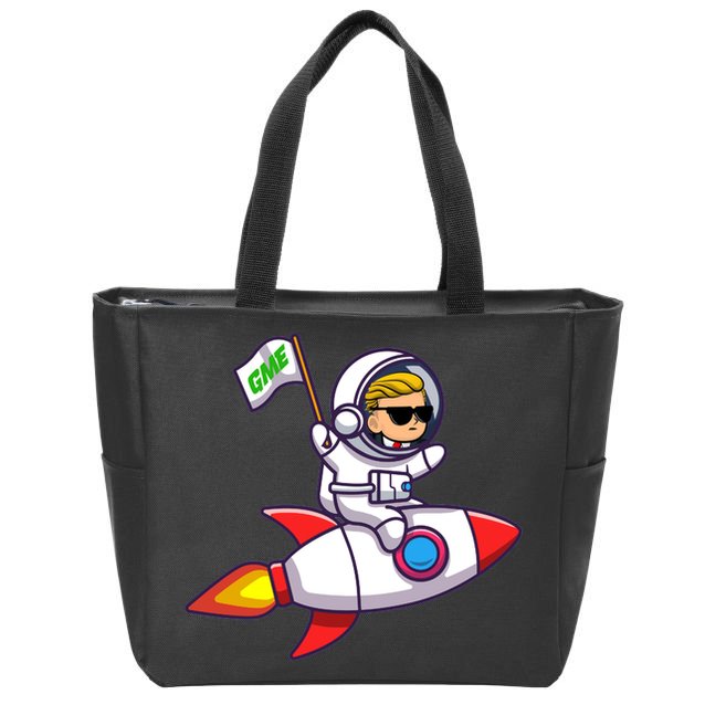 You GME Stonk To The Moon WSB Stock Market Zip Tote Bag