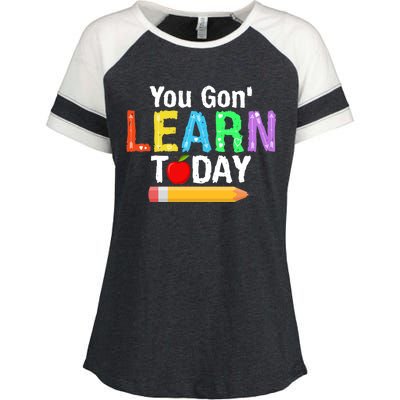 You Gon' Learn Today Back To School Enza Ladies Jersey Colorblock Tee