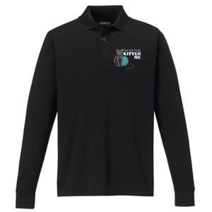 You Got To Be Kitten Me Performance Long Sleeve Polo