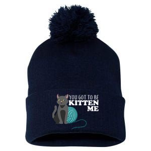 You Got To Be Kitten Me Pom Pom 12in Knit Beanie