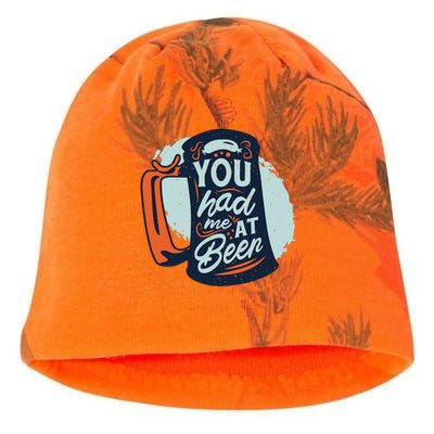 You Had Me At Beer Kati - Camo Knit Beanie