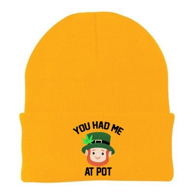 You Had Me At Pot Funny St Patricks Day Weed Knit Cap Winter Beanie