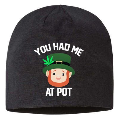 You Had Me At Pot Funny St Patricks Day Weed Sustainable Beanie