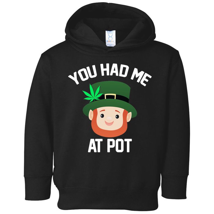 You Had Me At Pot Funny St Patricks Day Weed Toddler Hoodie