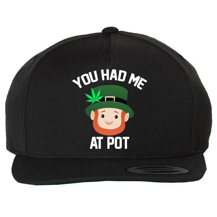 You Had Me At Pot Funny St Patricks Day Weed Wool Snapback Cap