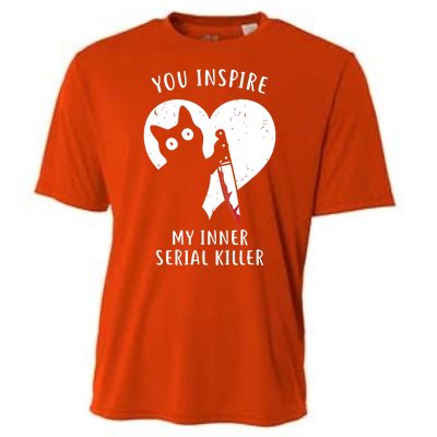 You Inspire My Inner Serial Killer Funny Cat Cooling Performance Crew T-Shirt