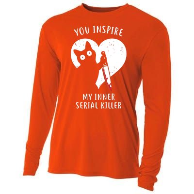 You Inspire My Inner Serial Killer Funny Cat Cooling Performance Long Sleeve Crew