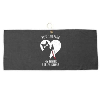 You Inspire My Inner Serial Killer Funny Cat Large Microfiber Waffle Golf Towel