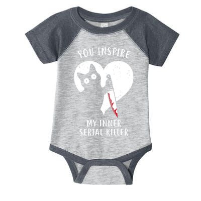 You Inspire My Inner Serial Killer Funny Cat Infant Baby Jersey Bodysuit
