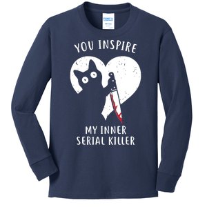 You Inspire My Inner Serial Killer Funny Cat Kids Long Sleeve Shirt