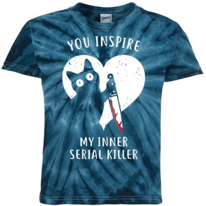 You Inspire My Inner Serial Killer Funny Cat Kids Tie-Dye T-Shirt