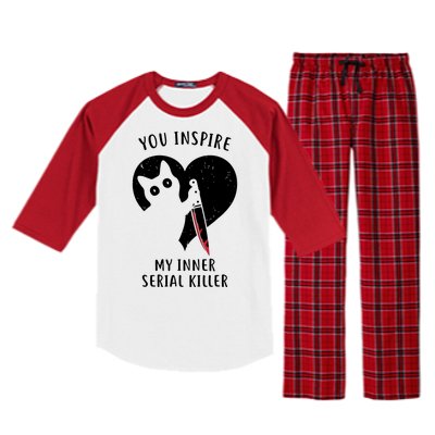 You Inspire My Inner Serial Killer Funny Cat Raglan Sleeve Pajama Set