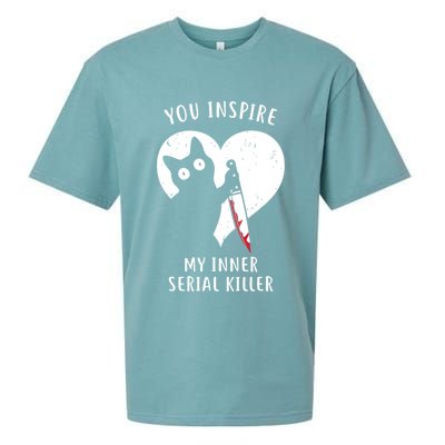 You Inspire My Inner Serial Killer Funny Cat Sueded Cloud Jersey T-Shirt