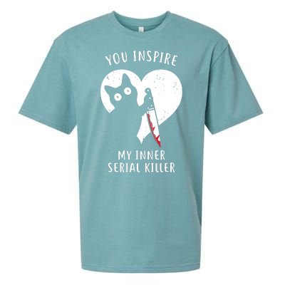 You Inspire My Inner Serial Killer Funny Cat Sueded Cloud Jersey T-Shirt