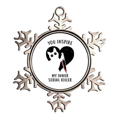 You Inspire My Inner Serial Killer Funny Cat Metallic Star Ornament