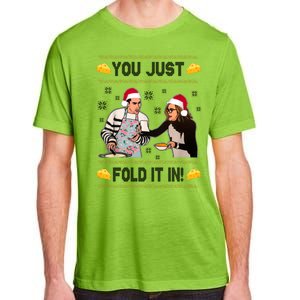 You Just Fold It Funny Cheese Xmas Sweater Adult ChromaSoft Performance T-Shirt