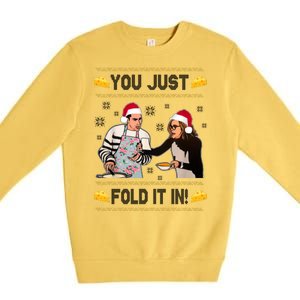 You Just Fold It Funny Cheese Xmas Sweater Premium Crewneck Sweatshirt