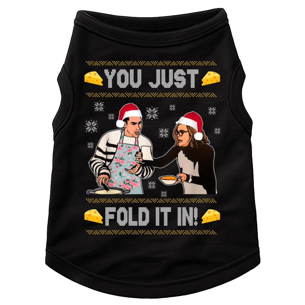 You Just Fold It Funny Cheese Xmas Sweater Doggie Tank