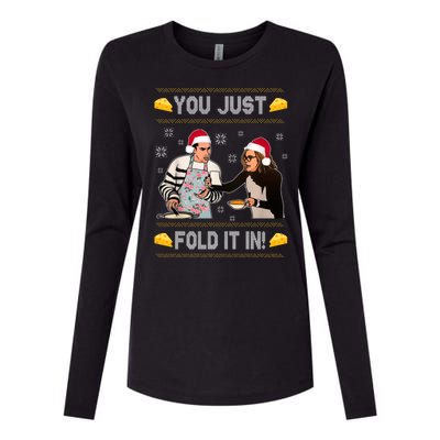 You Just Fold It Funny Cheese Xmas Sweater Womens Cotton Relaxed Long Sleeve T-Shirt