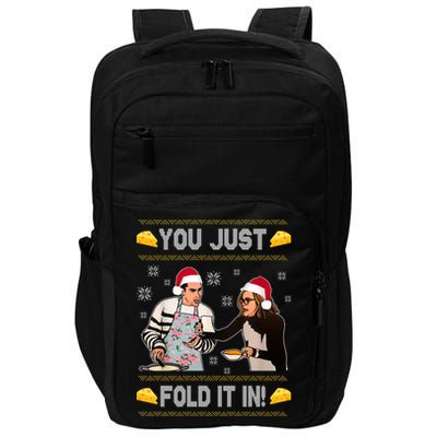 You Just Fold It Funny Cheese Xmas Sweater Impact Tech Backpack