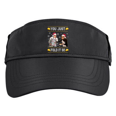 You Just Fold It Funny Cheese Xmas Sweater Adult Drive Performance Visor