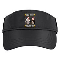 You Just Fold It Funny Cheese Xmas Sweater Adult Drive Performance Visor