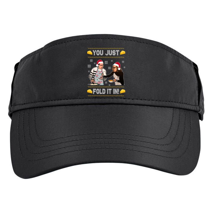 You Just Fold It Funny Cheese Xmas Sweater Adult Drive Performance Visor