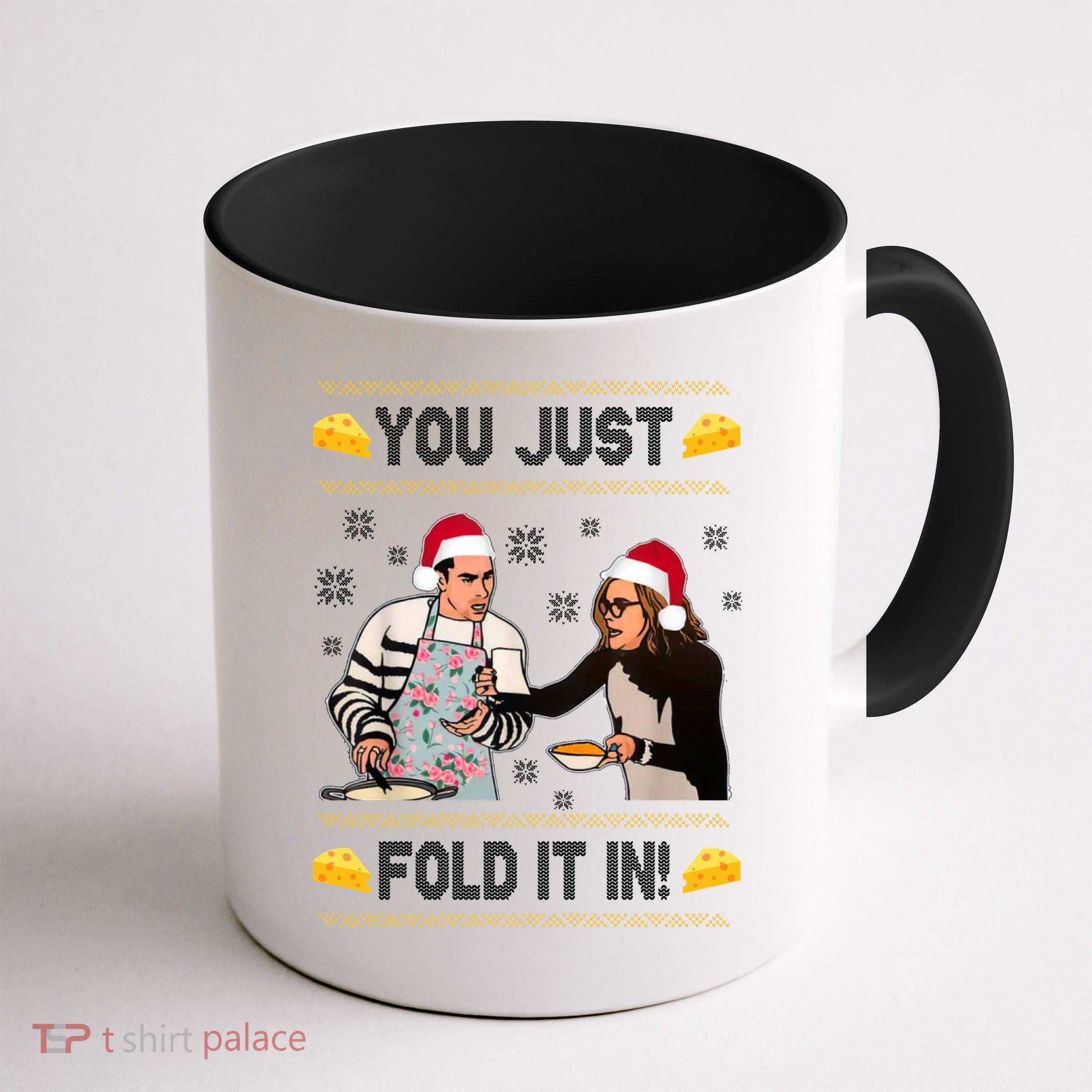 You Just Fold It Funny Cheese Xmas Sweater Mug