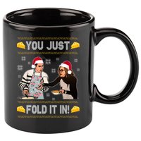 You Just Fold It Funny Cheese Xmas Sweater 11oz C Handle Ceramic Mug