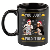 You Just Fold It Funny Cheese Xmas Sweater 11oz C Handle Ceramic Mug