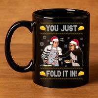 You Just Fold It Funny Cheese Xmas Sweater 11oz C Handle Ceramic Mug