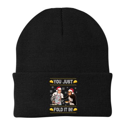 You Just Fold It Funny Cheese Xmas Sweater Beanie