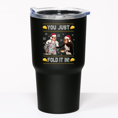 You Just Fold It Funny Cheese Xmas Sweater Tumbler