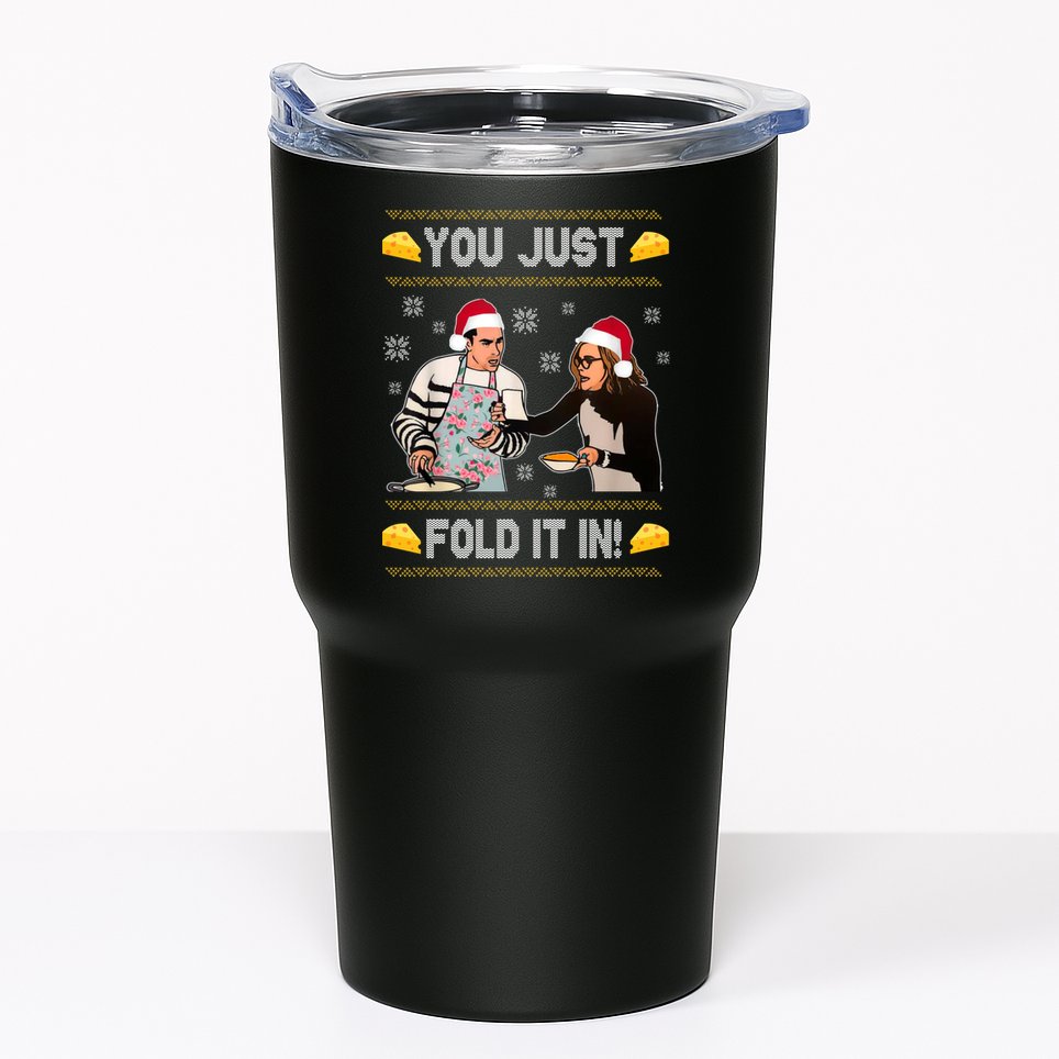 You Just Fold It Funny Cheese Xmas Sweater Tumbler