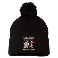 You Just Fold It Funny Cheese Xmas Sweater Pom Pom 12in Knit Beanie