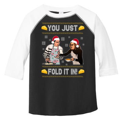 You Just Fold It Funny Cheese Xmas Sweater Toddler Fine Jersey T-Shirt