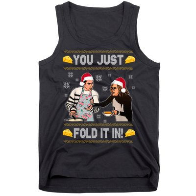 You Just Fold It Funny Cheese Xmas Sweater Tank Top
