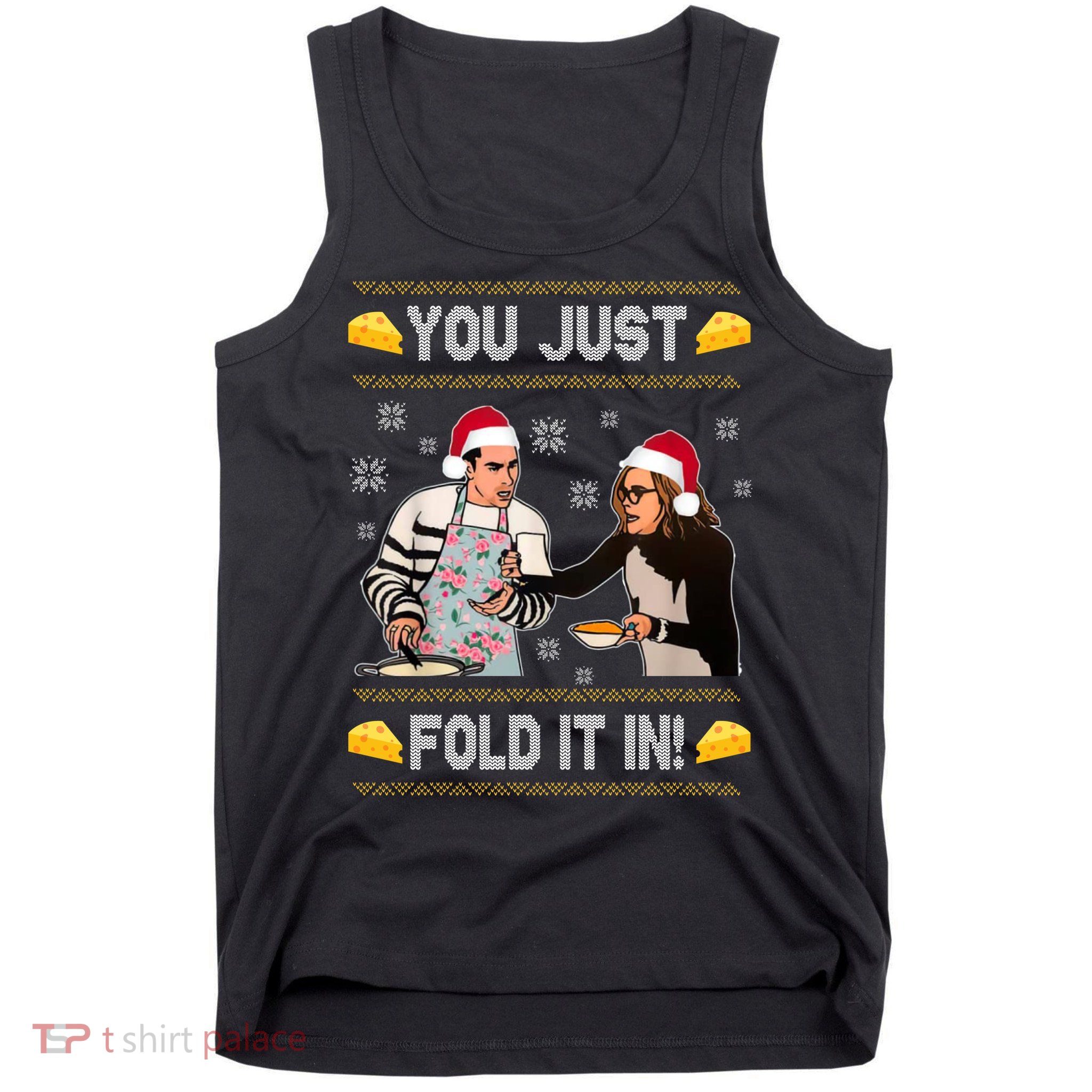 You Just Fold It Funny Cheese Xmas Sweater Tank Top