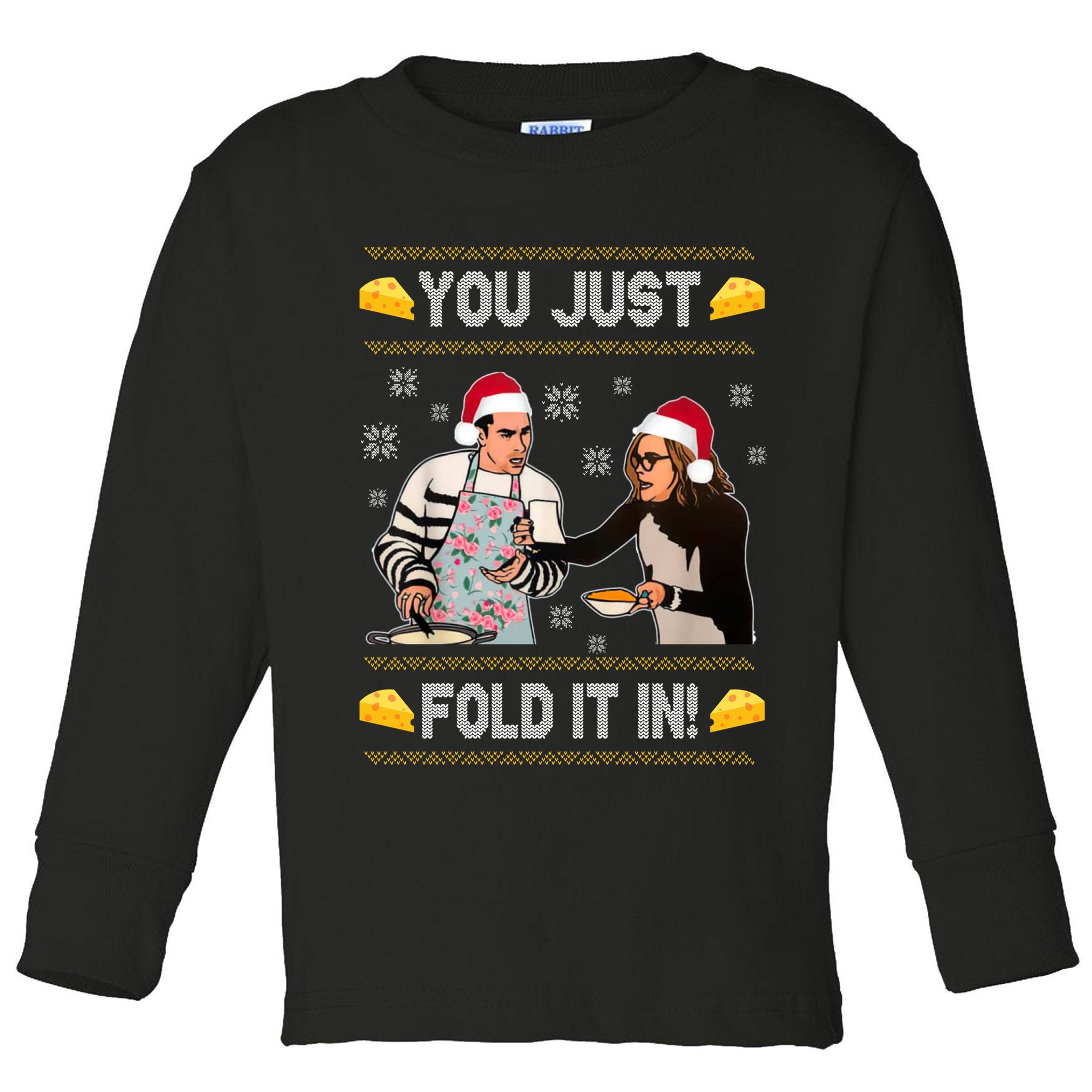 You Just Fold It Funny Cheese Xmas Sweater Toddler Long Sleeve Shirt